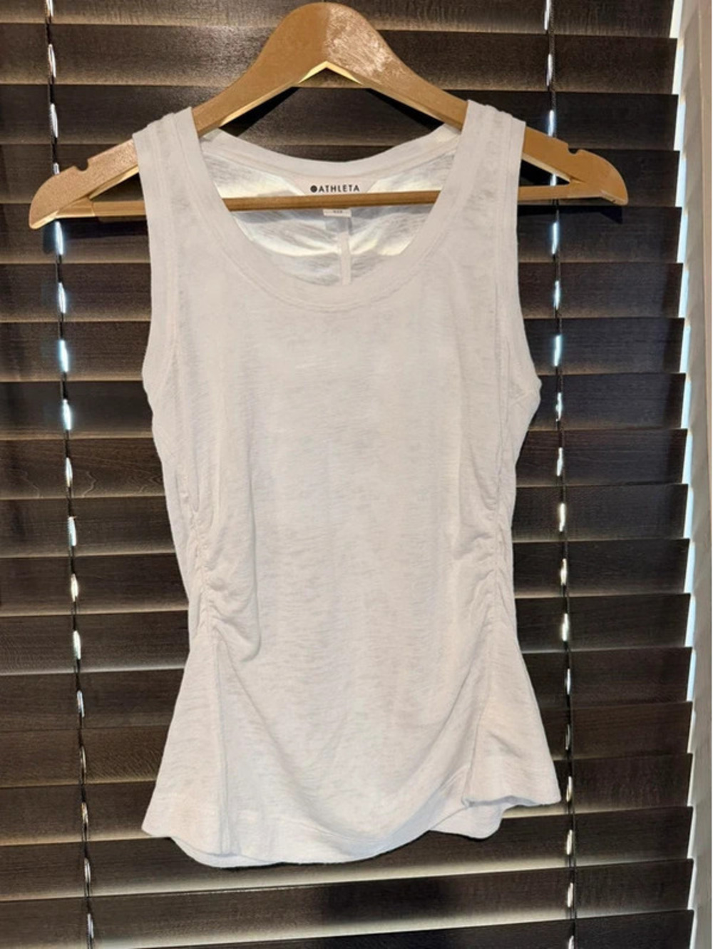 $44 Athleta - Active Sleeveless Breezy Ruched Tank Top 798400 Optic White  XXS